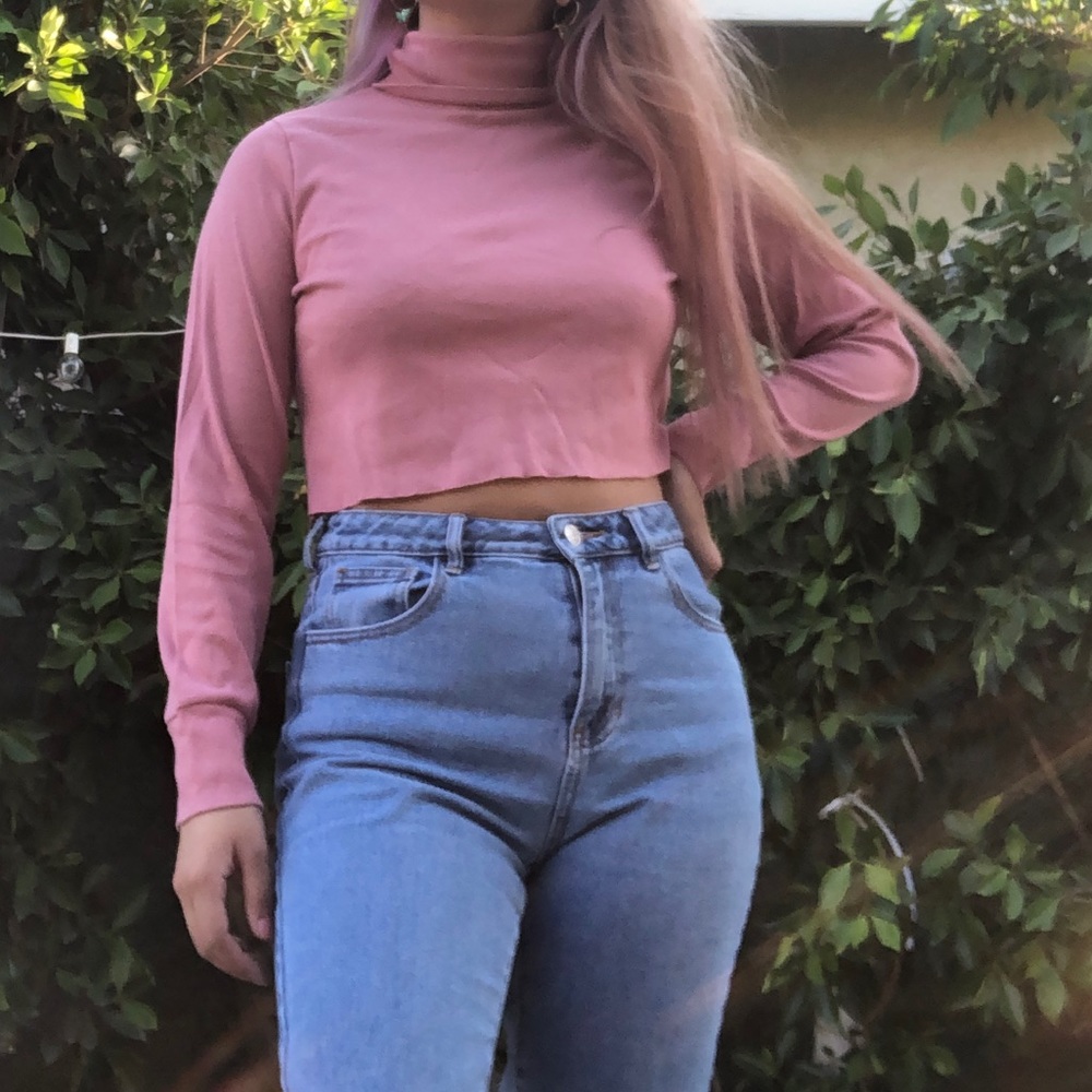 Rose pink Turtle Neck Long Sleeve 🦋